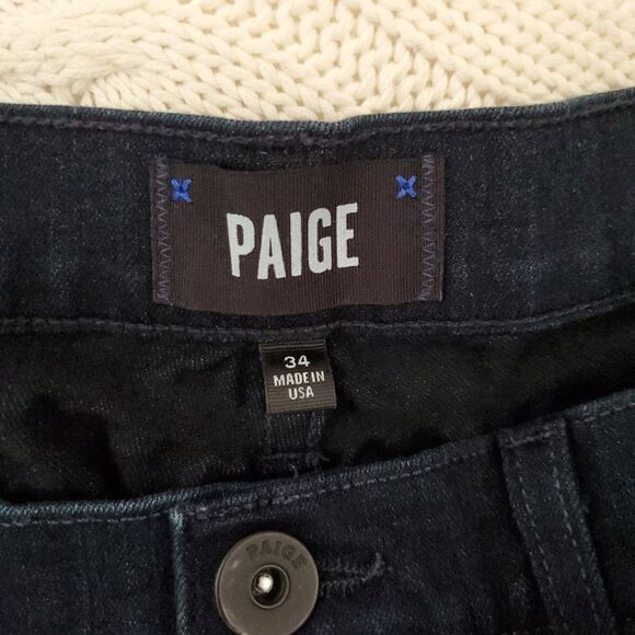 PAIGE Federal Slim Straight Leg Jeans - size 34x27 in Dark Blue - Picture 11 of 14